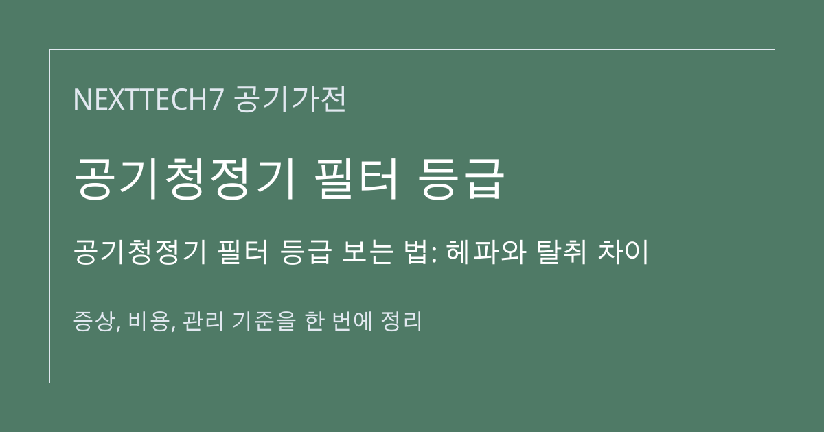 공기청정기 필터 등급 보는 법: 헤파와 탈취 차이 대표 이미지
