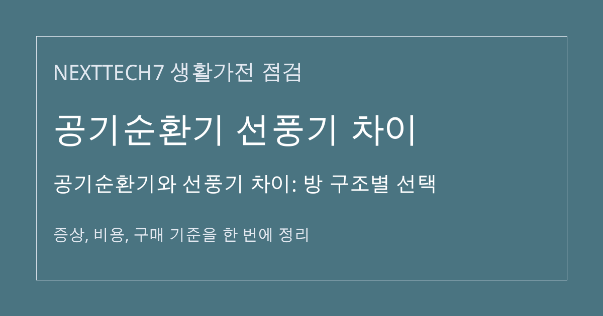 공기순환기와 선풍기 차이: 방 구조별 선택 대표 이미지