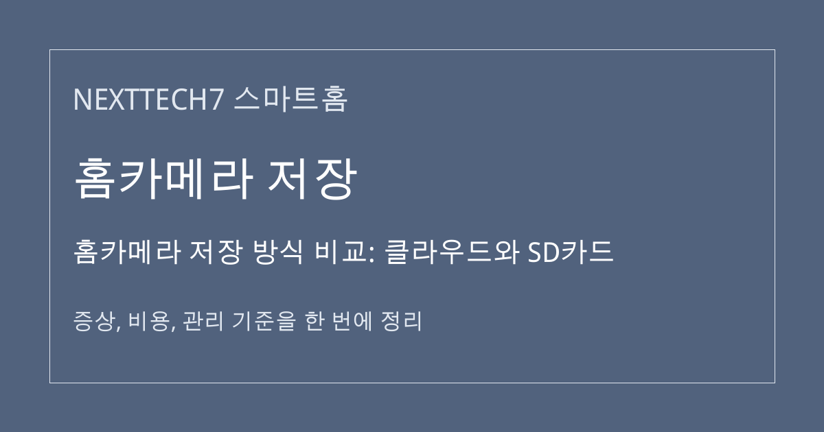 홈카메라 저장 방식 비교: 클라우드와 SD카드 대표 이미지