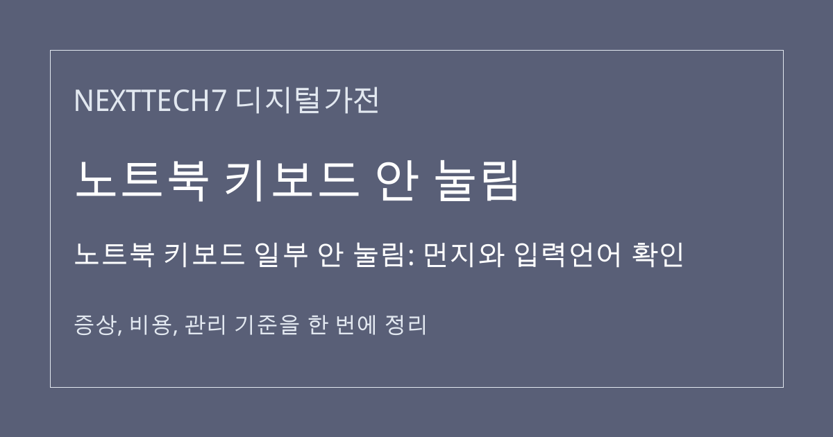 노트북 키보드 일부 안 눌림: 먼지와 입력언어 확인 대표 이미지