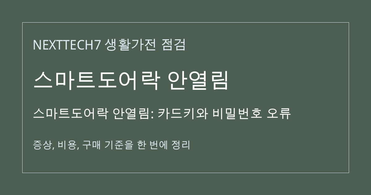 스마트도어락 안열림: 카드키와 비밀번호 오류 대표 이미지