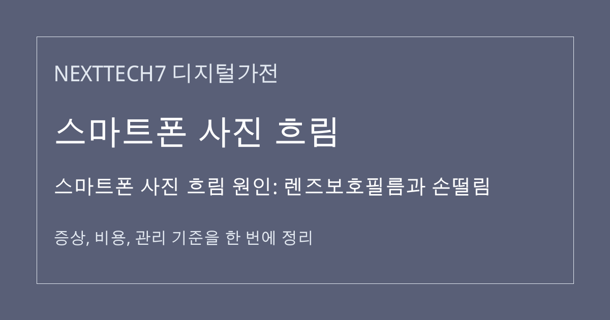 스마트폰 사진 흐림 원인: 렌즈보호필름과 손떨림 대표 이미지
