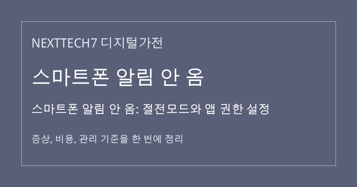 스마트폰 알림 안 옴: 절전모드와 앱 권한 설정 대표 이미지
