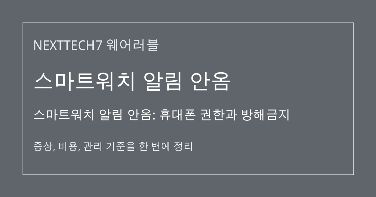 스마트워치 알림 안옴: 휴대폰 권한과 방해금지 대표 이미지