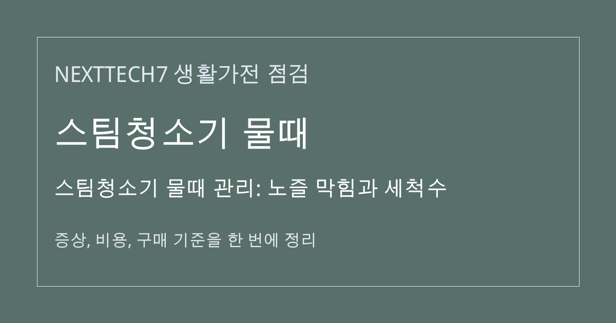 스팀청소기 물때 관리: 노즐 막힘과 세척수 대표 이미지