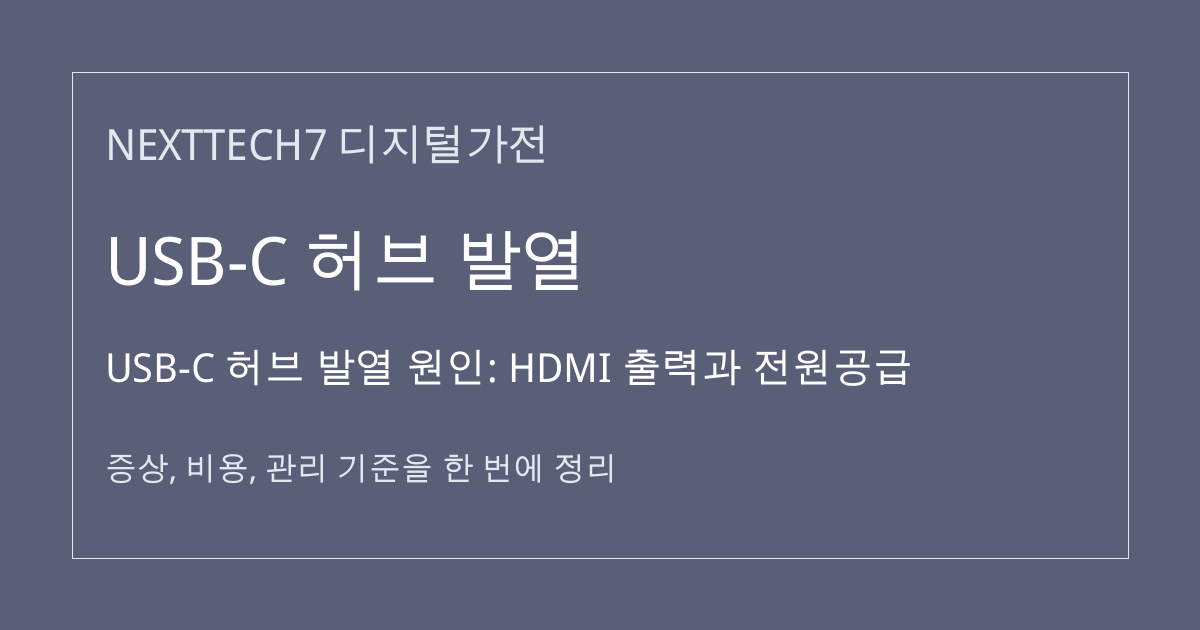 USB-C 허브 발열 원인: HDMI 출력과 전원공급 대표 이미지
